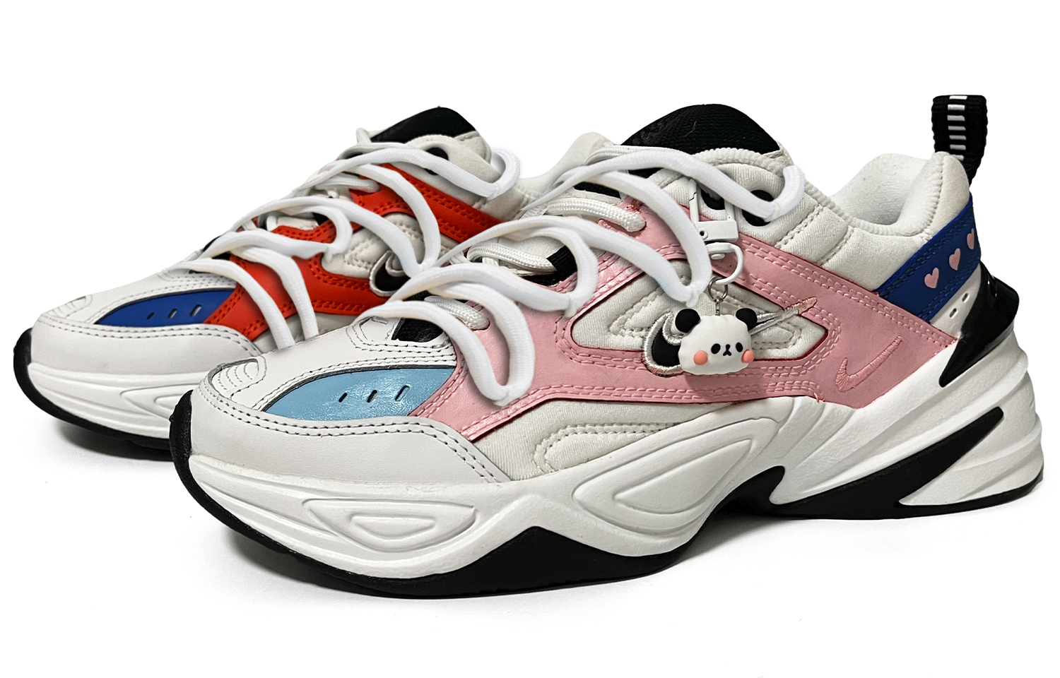 [Custom Shoes] (W) Nike M2K Tekno 'Panda Deconstructed White Team Orange' 圖 4