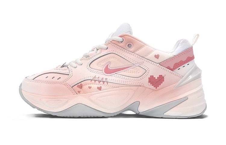Order (W) [Sepatu Custom] Nike M2K Tekno 'Pixel Heart Graffiti' Anak Muda Indonesia AO3108-100(TeamS-像素爱心粉S-BOX)