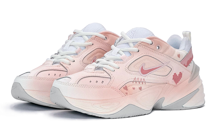 Shop (W) [Sepatu Custom] Nike M2K Tekno 'Pixel Heart Graffiti' Anak Muda Indonesia AO3108-100(TeamS-像素爱心粉S-BOX)