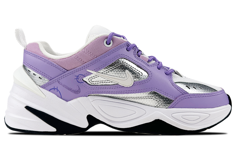 Order 【定制球鞋】 Nike M2K Tekno 厚底 MAY 撞色 塗鴉 貓爪 貼布 低幫 老爹鞋 女款 白紫