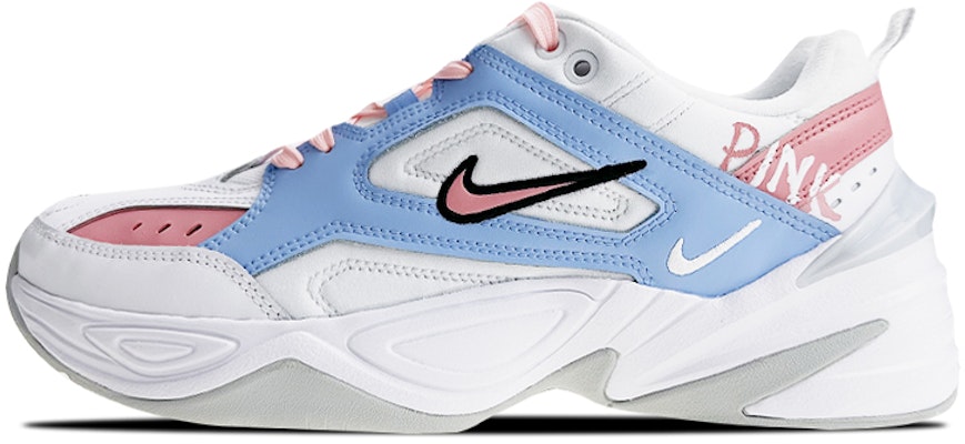 【定制球鞋】Nike M2K Tekno White Pure Platinum 是在玩鞋 低幫 撞色 字母塗鴉 老爹鞋 女款 粉藍 Buy 【定制球鞋】Nike M2K Tekno White Pure Platinum 是在玩鞋 低幫 撞色 字母塗鴉 老爹鞋 女款 粉藍