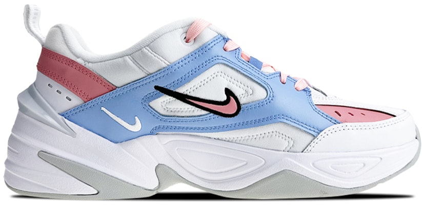 【定制球鞋】Nike M2K Tekno White Pure Platinum 是在玩鞋 低幫 撞色 字母塗鴉 老爹鞋 女款 粉藍 Order 【定制球鞋】Nike M2K Tekno White Pure Platinum 是在玩鞋 低幫 撞色 字母塗鴉 老爹鞋 女款 粉藍