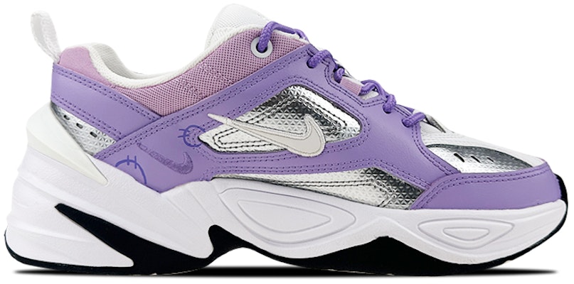 【定制球鞋】 Nike M2K 撞色 塗鴉 貓爪 貼布 襪子禮盒 低幫 老爹鞋 女款 白紫 Order 【定制球鞋】 Nike M2K 撞色 塗鴉 貓爪 貼布 襪子禮盒 低幫 老爹鞋 女款 白紫