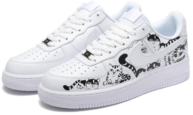 (W) 【定制鞋款】Nike Off-White x 空军一号 '07 '涂鸦黑白猫' DD8959-100(Team54-黑白猫) Lookbook (W) 【定制鞋款】Nike Off-White x 空军一号 '07 '涂鸦黑白猫' DD8959-100(Team54-黑白猫)