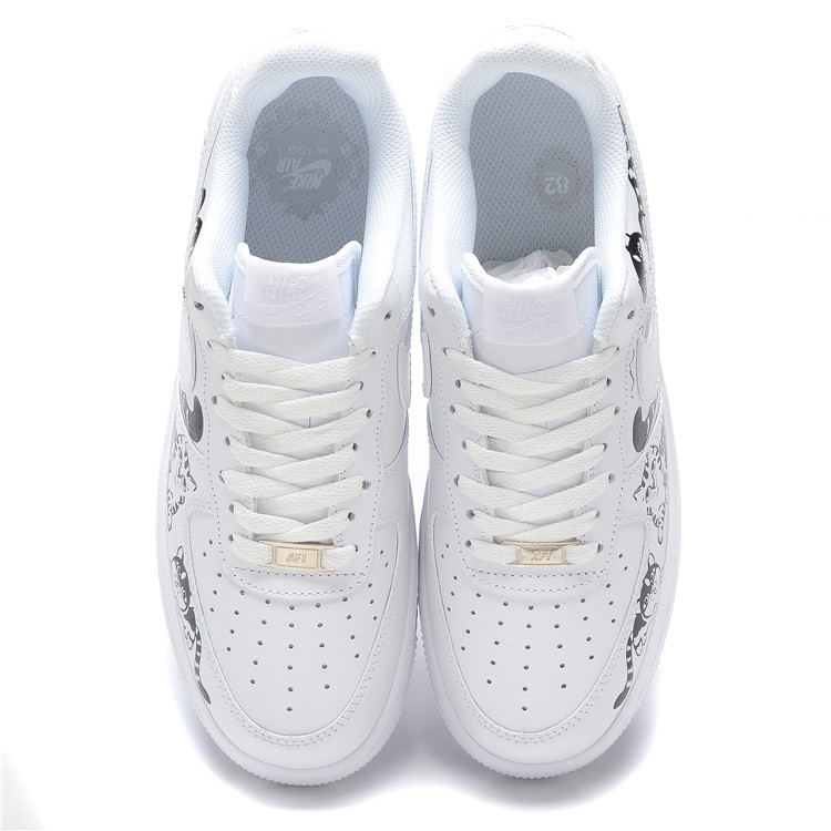 Shop [Custom Shoes] (Women) Nike Off-White x Air Force 1 '07 'Graffiti Black White Cat'