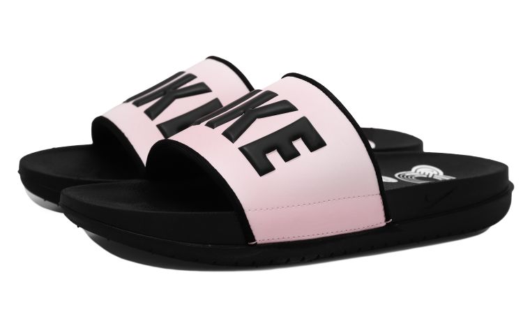 Order 【客製球鞋】Nike Offcourt 粉墨 做舊 暈染 運動拖鞋 女款 黑粉