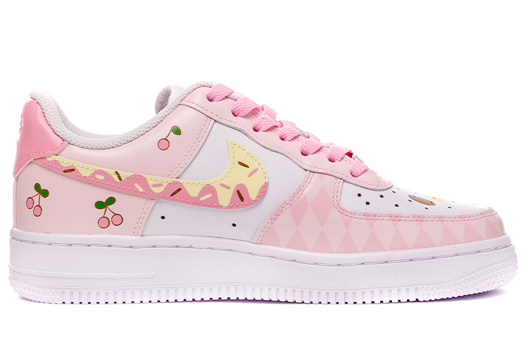 Order (W) [Kasut Tersuai] Nike Sanrio x Air Force 1 Low 'My Melody Ceri Donat' DD8959-100(Team拾伍-女款喷绘手绘美乐蒂粉色)