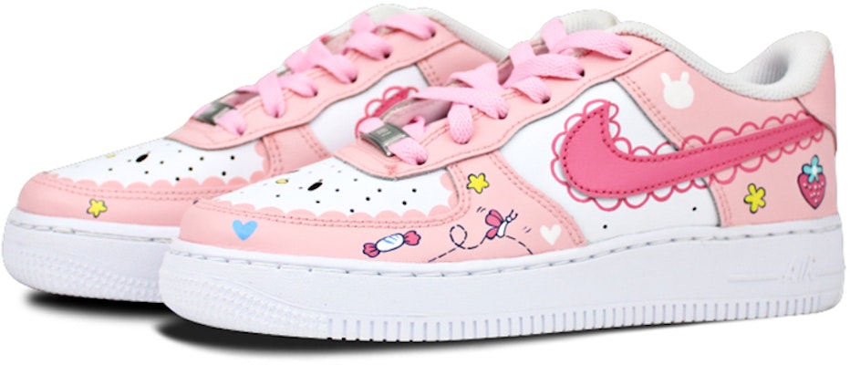 (W) 나이키 산리오 에어포스 1 '07 '마이멜로디 핑크 보우 & 하트' 커스텀 314192-117(Team-叁女款喷绘花边美乐蒂) Lookbook (W) 나이키 산리오 에어포스 1 '07 '마이멜로디 핑크 보우 & 하트' 커스텀 314192-117(Team-叁女款喷绘花边美乐蒂)