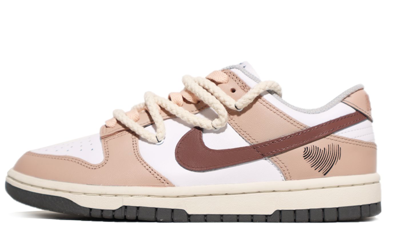 [Custom Shoes] (Women) Nike SB Dunk Low 'Rose Brown Fingerprint Heart'