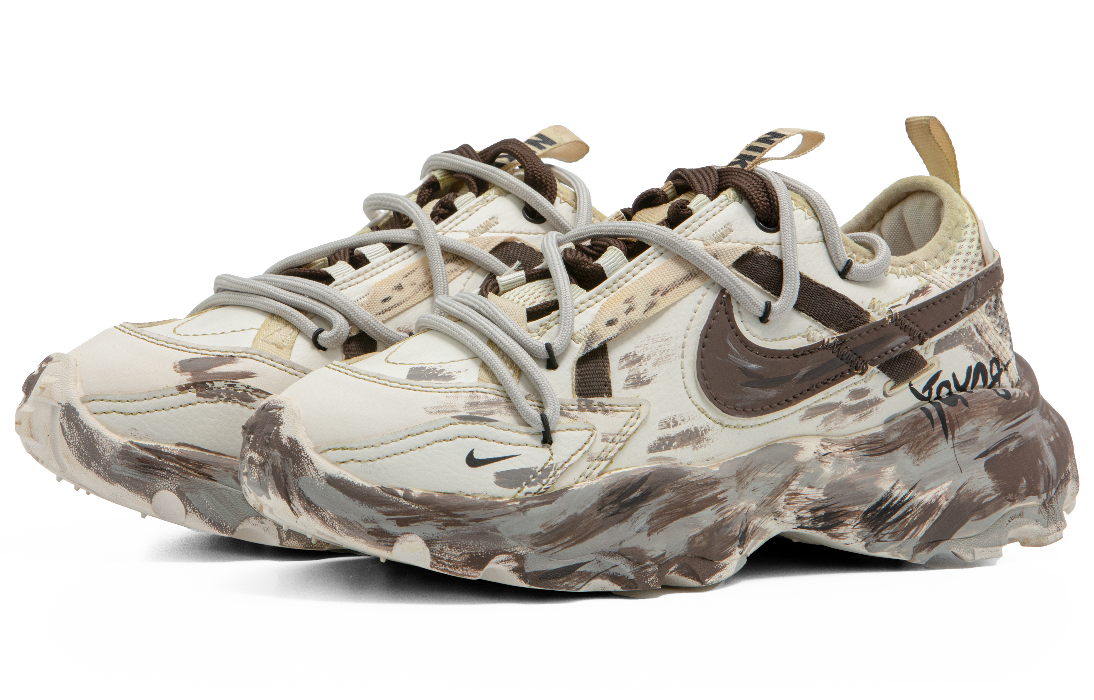 Shop (W) [Kasut Custom] Nike TC 7900 'Coklat Kuning Cyberpunk' DD9682-100（Team63-废土风暴）