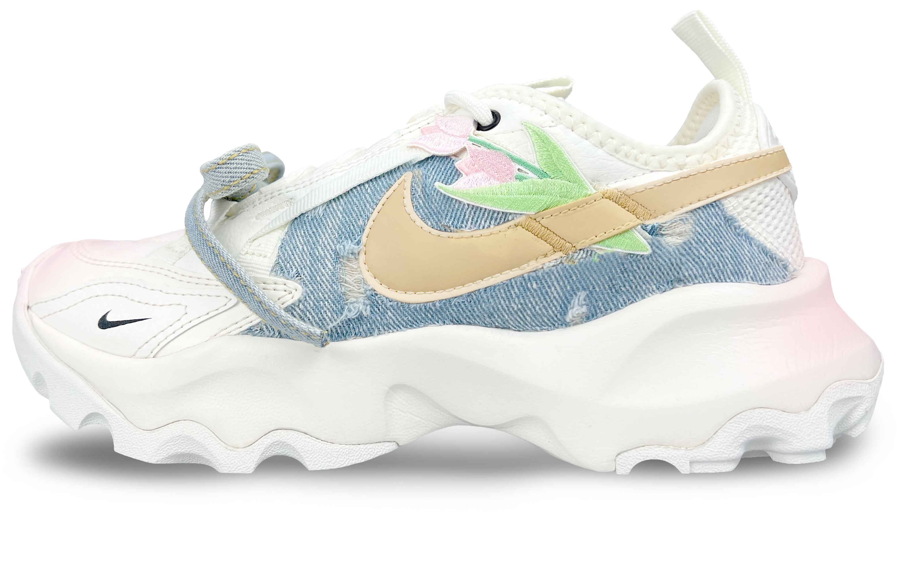 [Custom Shoes] (W) Nike TC 7900 'Denim Patchwork Pink-White-Blue' 圖 2