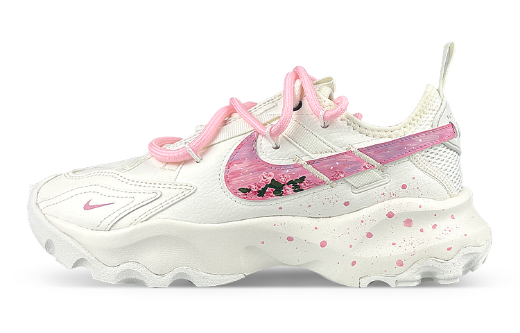 [Custom Shoes] (Women) Nike TC 7900 'Oil Painting Rose Splatter - White Pink'