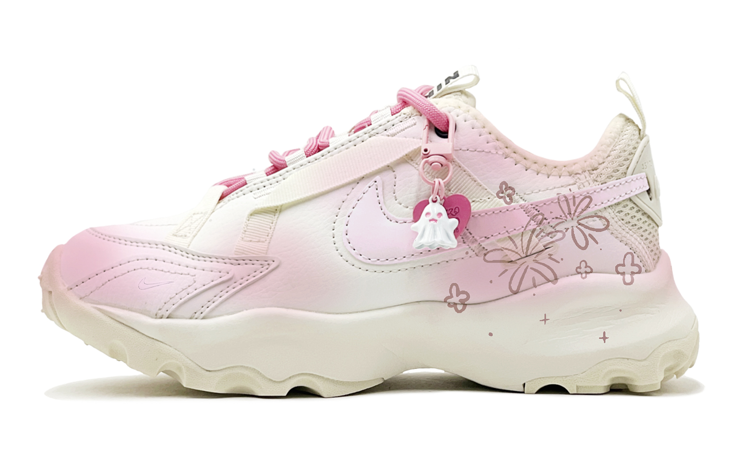 Order (W) [Kasut Custom] Nike TC 7900 'Romantic 520 Bunga Api Berkilau Merah Jambu' DD9682-100(TeamS2-TC漫花爱心S-BOX)