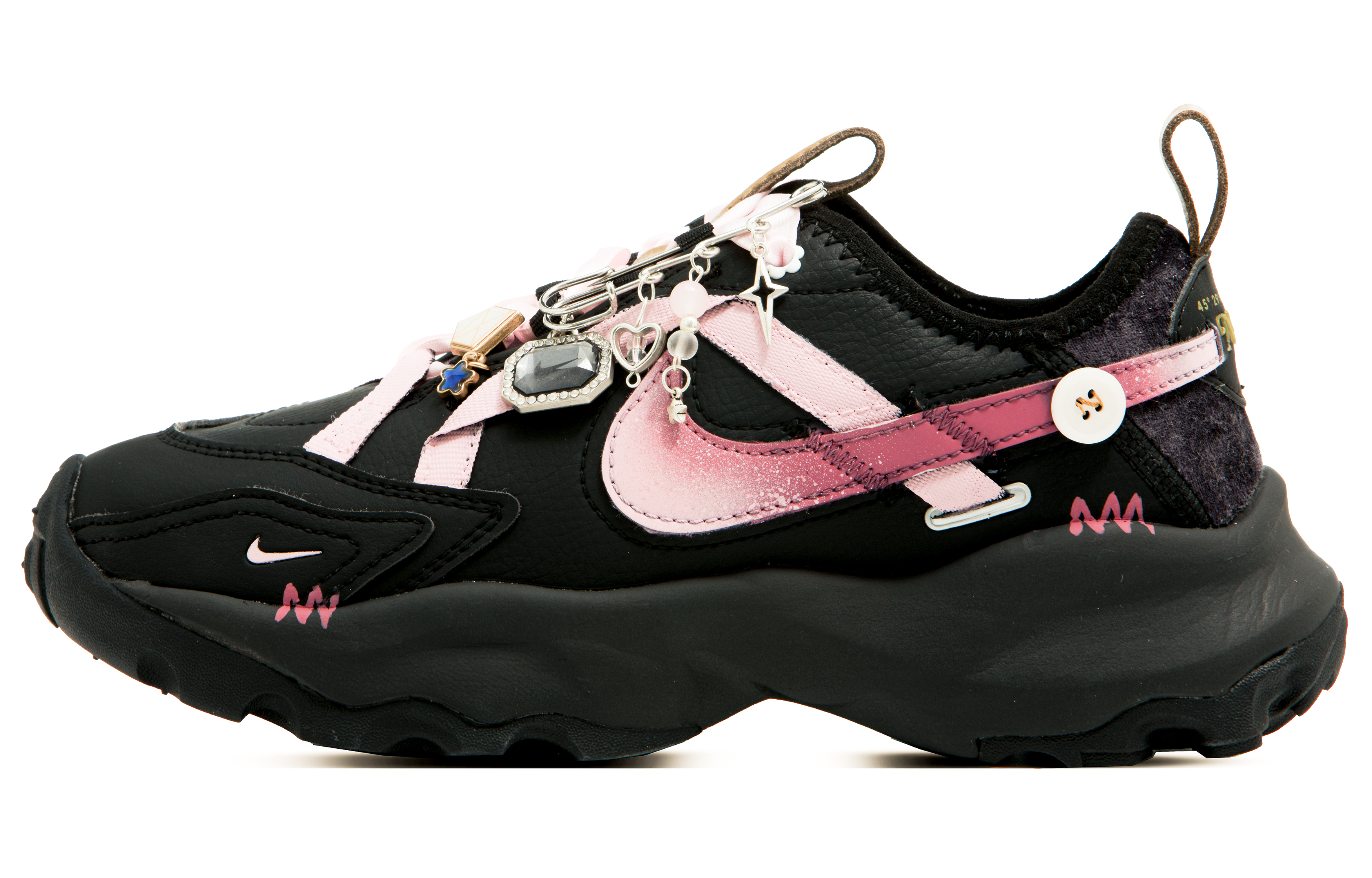 [Custom Shoes] (Women) Nike TC 7900 'Sweet Romantic Black-Pink'