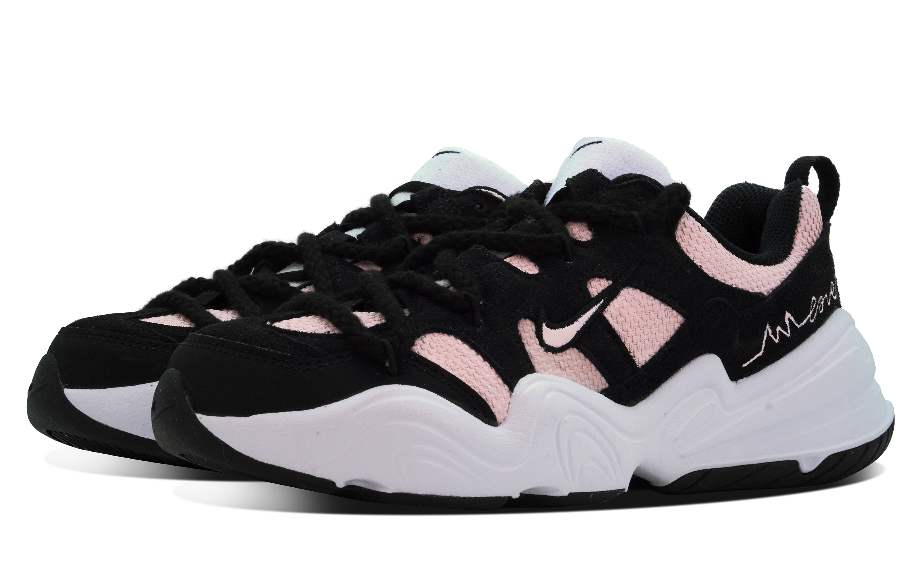 Shop 【訂製球鞋】 Nike Tech Hera DEER 甜辣少女 網布織物 甜酷校園風 清新簡約 舒適百搭 減震防滑透氣 低筒 生活休閒鞋 女款 黑粉