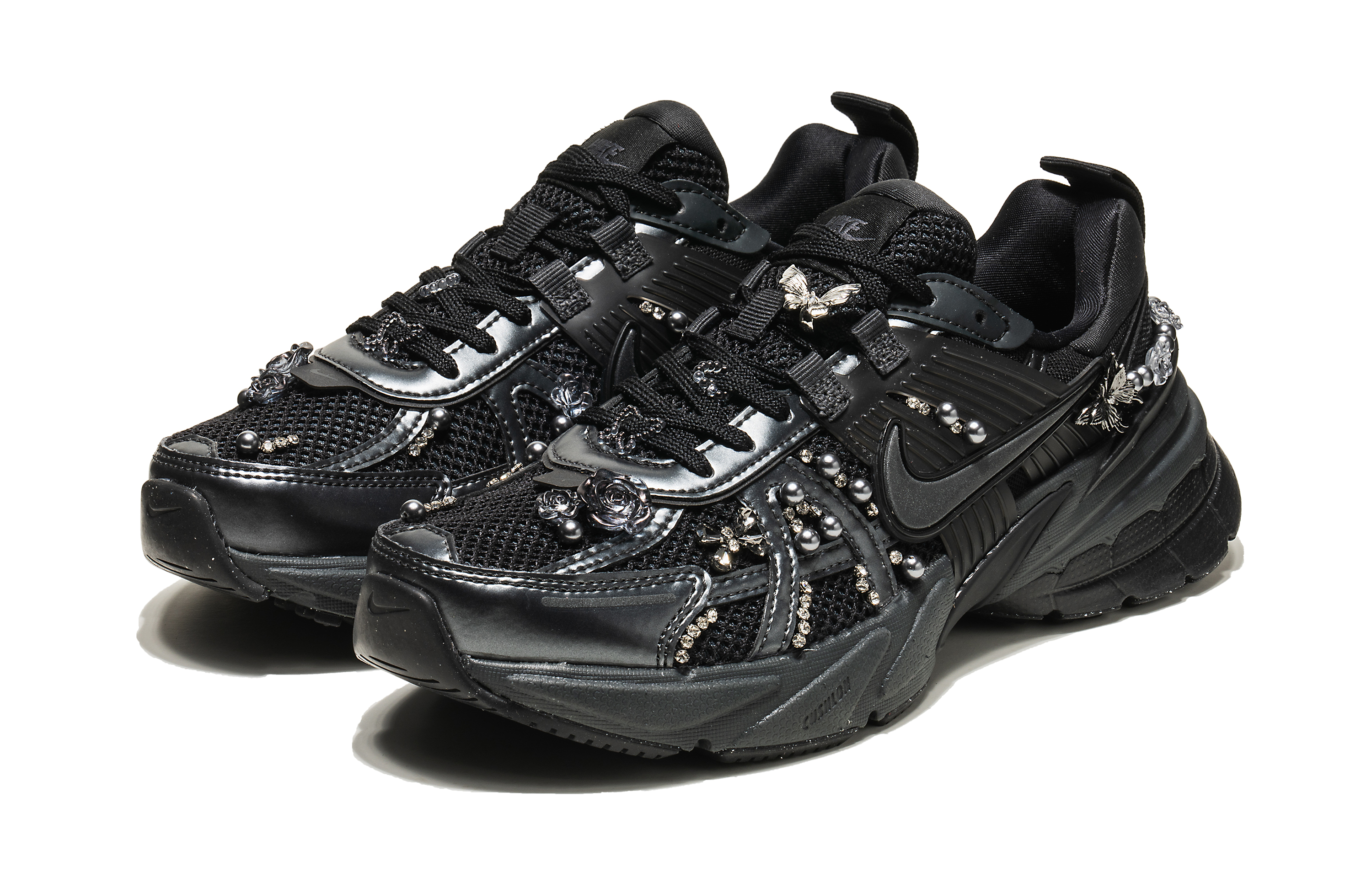 Shop (W) [Kasut Tersuai] Nike V2K Run 'Ballet Butterfly Hitam Warrior Mutiara' FD0736-001(Team22-女款芭蕾风V2K黑)