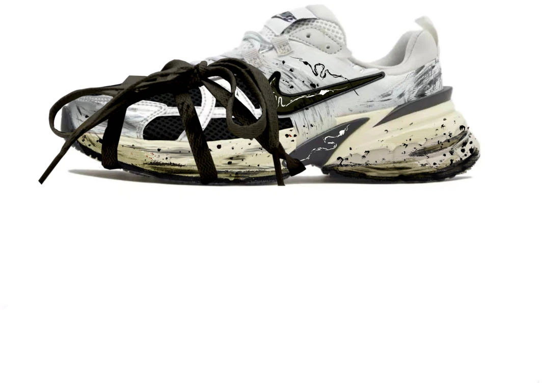 custom-shoes-women-nike-v2-k-run-black-white-vintage