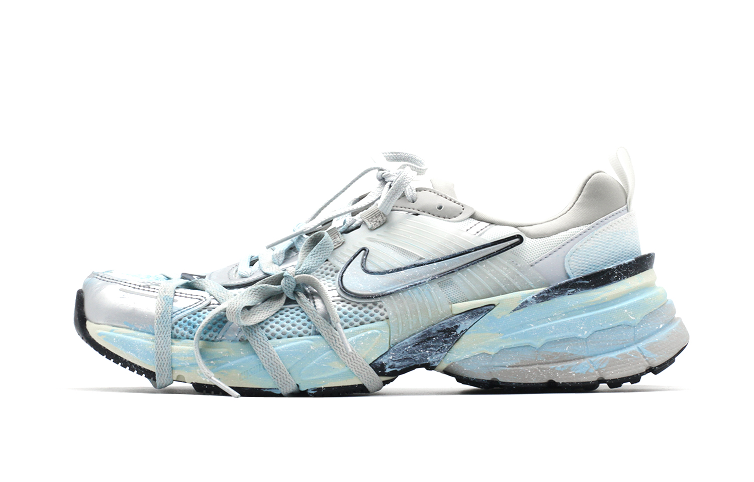 Buy (W) [Kasut Custom] Nike V2K Run 'Percikan Biru' FD0736-100(Team140-冰岛海湾)