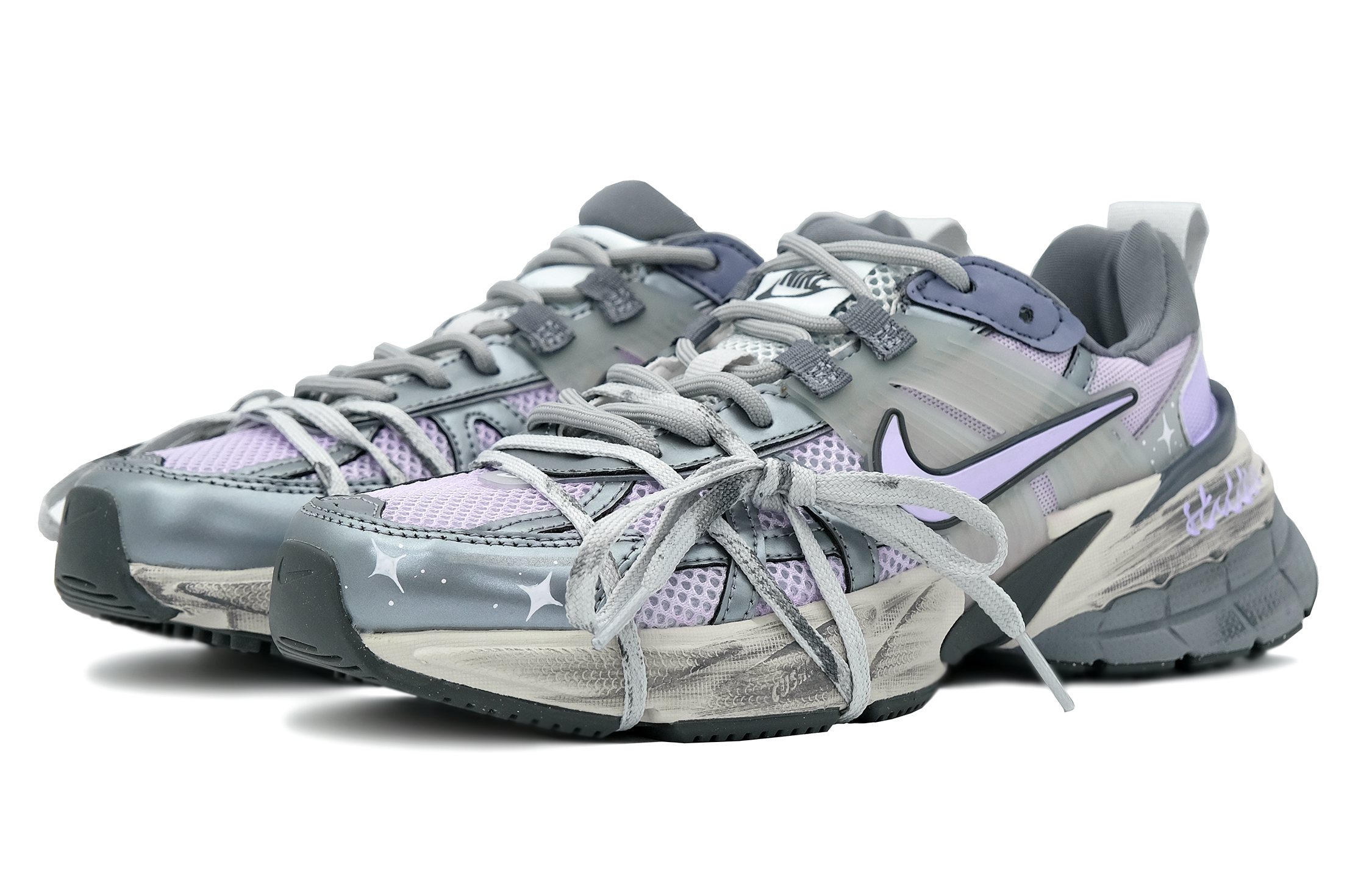 Shop (W) [Zapatos Personalizados] Nike V2K Run 'Koala Fiesta Púrpura Galáctica' FD0736-003（Team163-紫色星际）