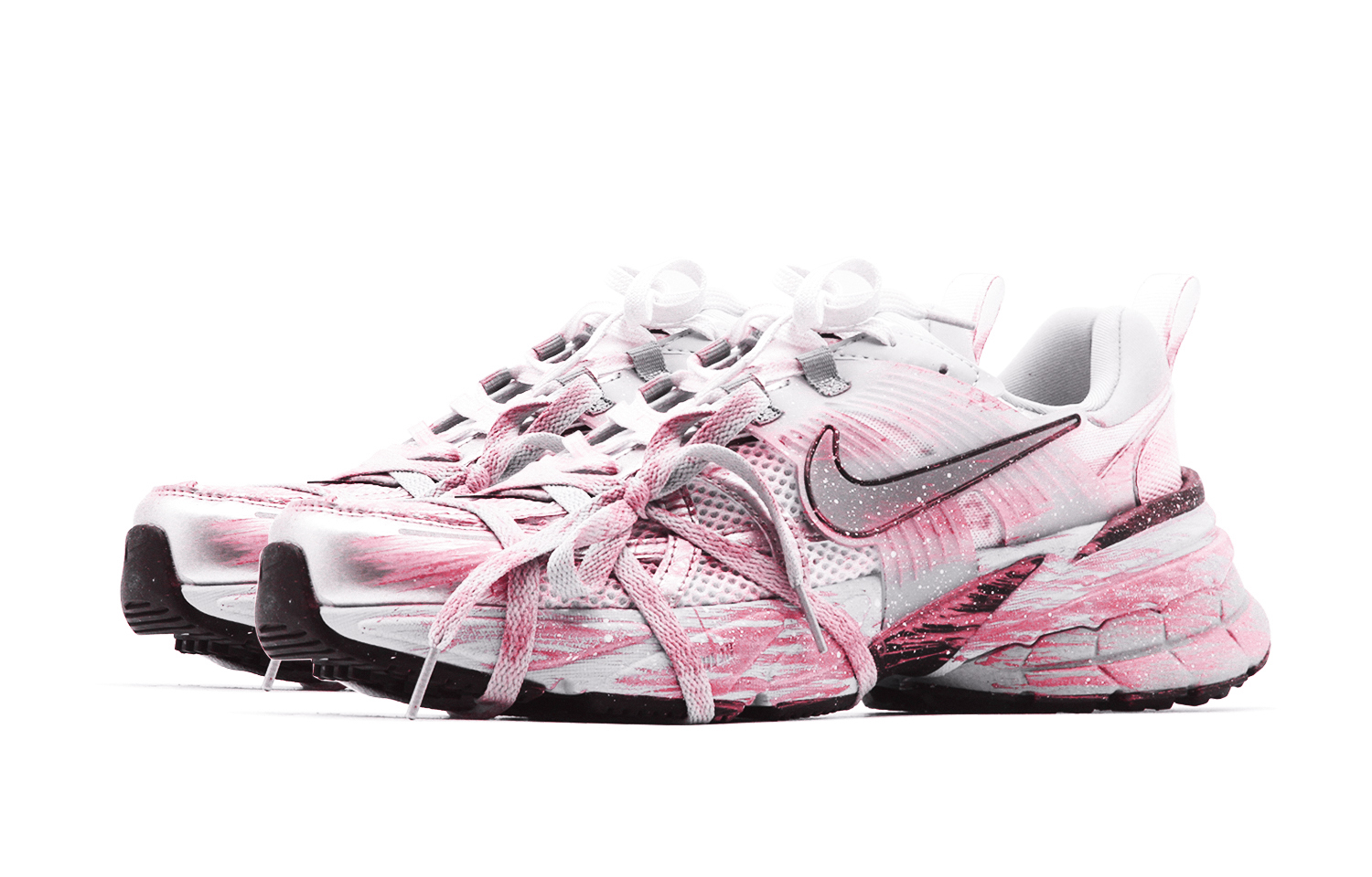 [Custom Shoes] (W) Nike V2K Run 'Pink Splatter' 圖 4