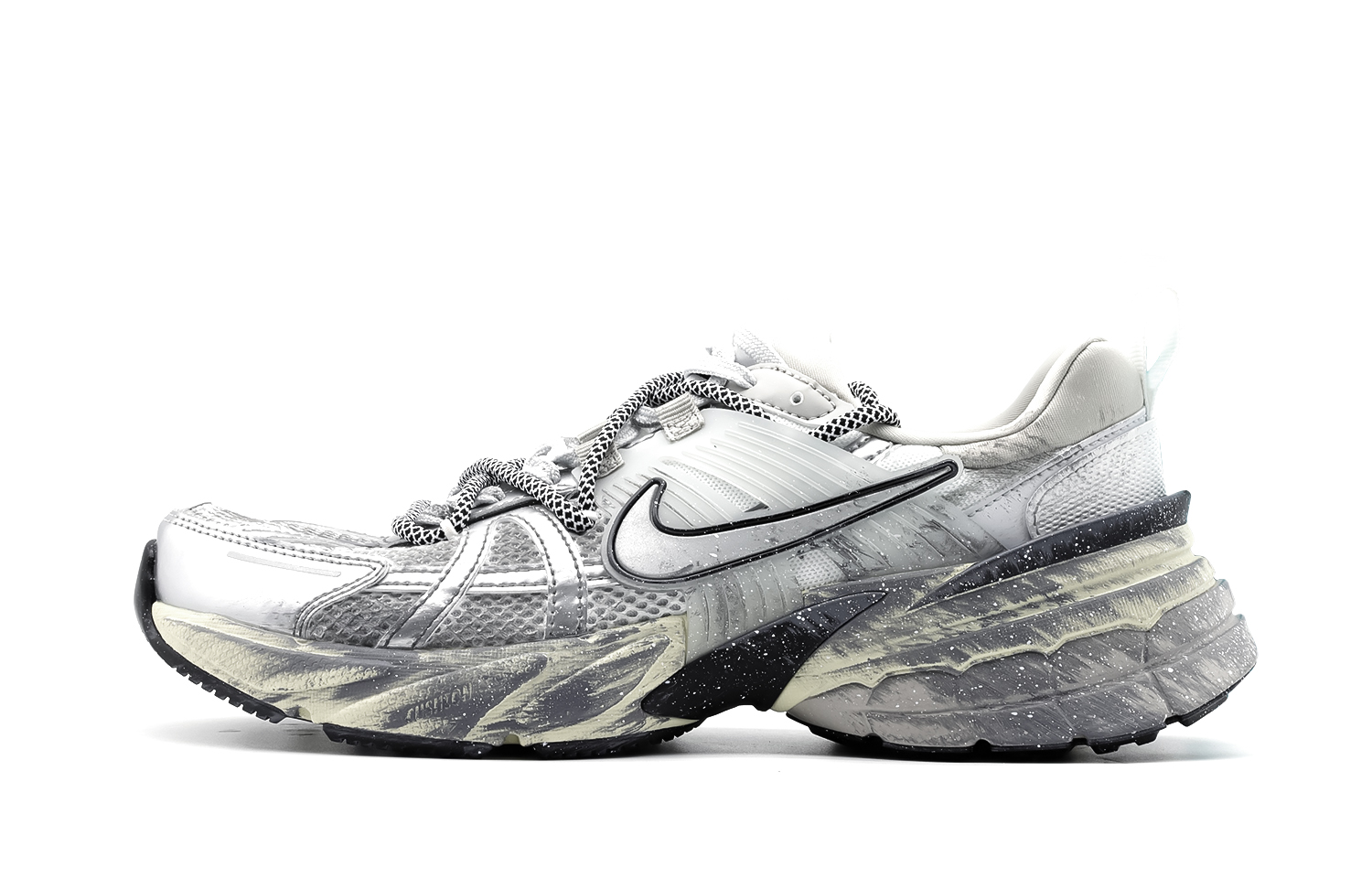 Buy (W) [Sepatu Kustom] Nike V2K Run 'Abu-abu Silver Deconstructed Ruins' FD0736-100(Team140-废墟解构)