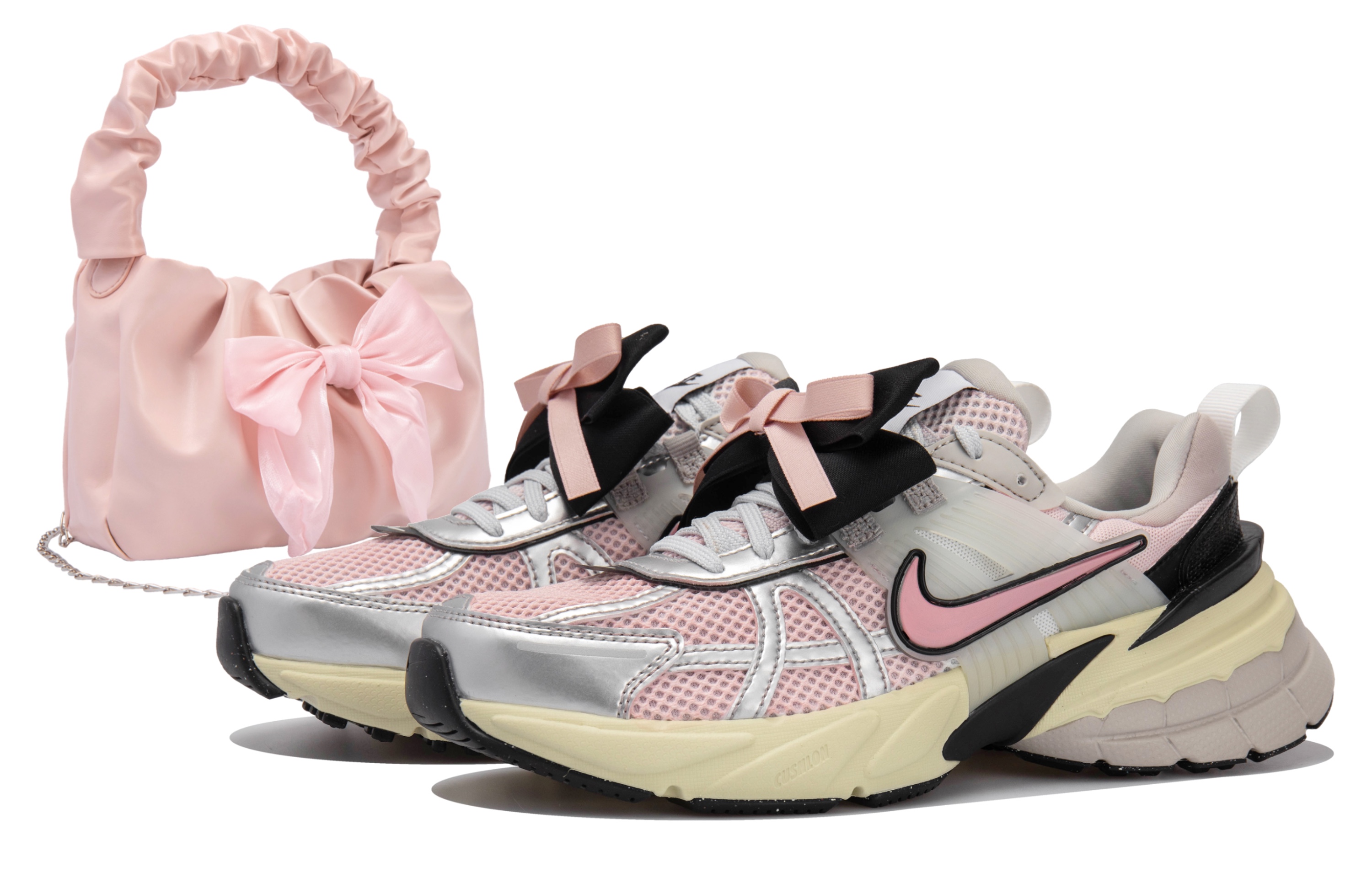 black white pink nike shoes