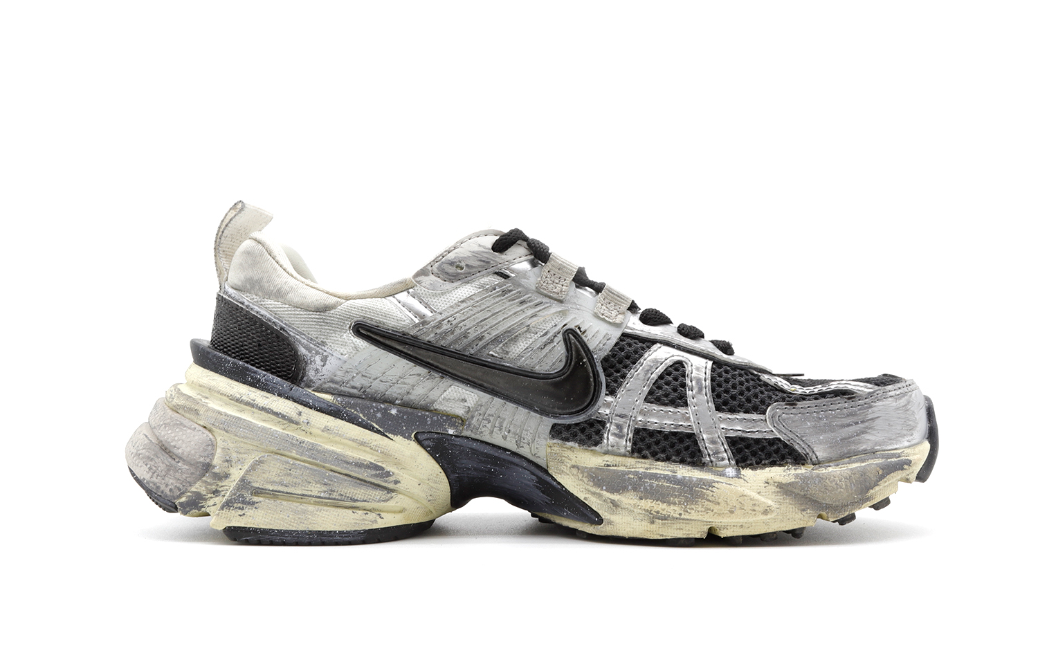 Order (W) [Kasut Tersuai] Nike V2K Run Runtekk 'Summit White Metallic Silver Urban Decay' FD0736-100(Team140-残蚀)