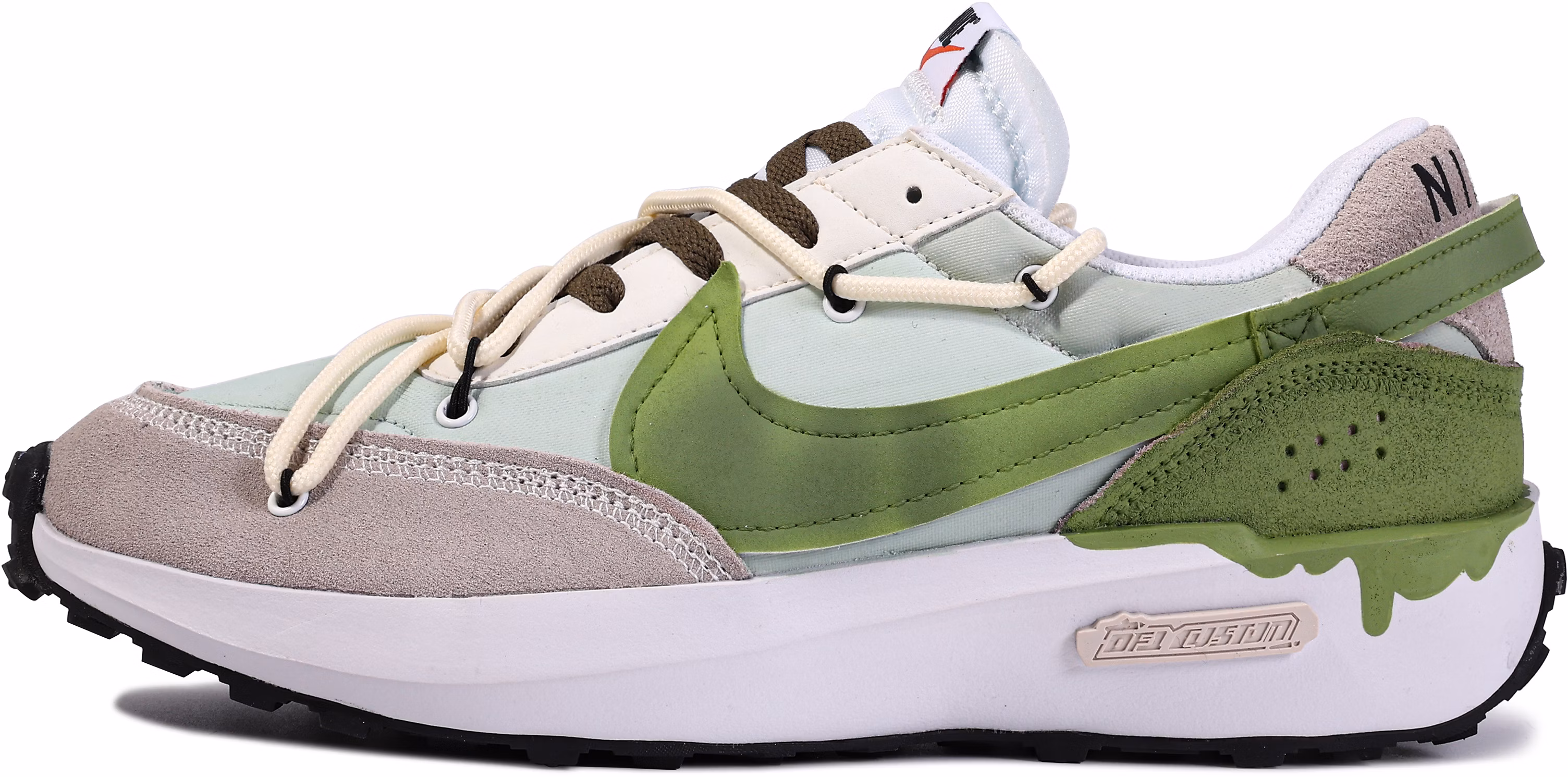 custom-shoes-women-nike-waffle-debut-green-grey-da-vinci