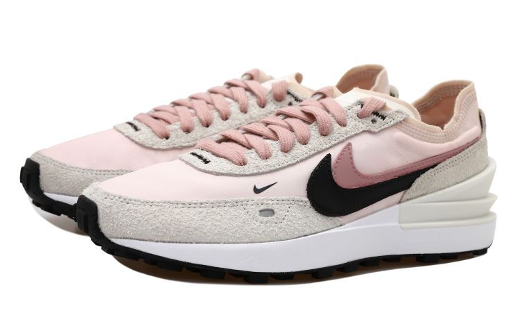 Lookbook (W) [カスタムシューズ] (女性用) ナイキ ワッフル ワン 'ダブルスウッシュ ピンク＆ホワイト' DX4309-100(Team拾玖-黑粉跑鞋）