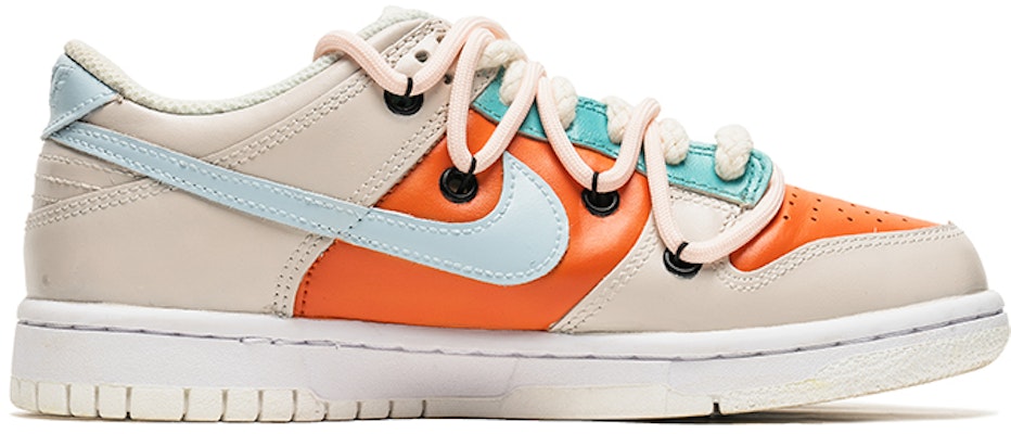 【定製球鞋】Nike Dunk Low 野鶴製造 熱帶風 特殊定製款 耐磨 低幫 板鞋 女款 橙綠 Order 【定製球鞋】Nike Dunk Low 野鶴製造 熱帶風 特殊定製款 耐磨 低幫 板鞋 女款 橙綠