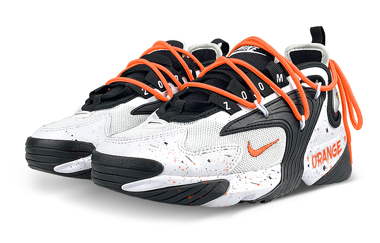 Lookbook (W) [Sepatu Kustom] Nike Zoom 2K 'Panda-Orange Splatter' AO0354-100(Team47-女Z橙SBOX)
