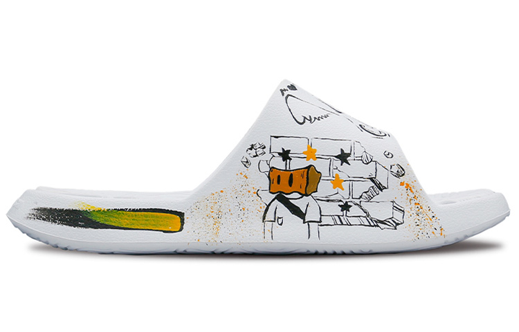 [Custom Shoes] (W) Peak Tai Chi Slide 'Yellow Black Graffiti' 圖 2