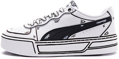 【訂製球鞋】 PUMA Skye 泡沫水母 虛擬維度 潮流漫畫線條 低筒 運動鞋 女款 黑白 Order 【訂製球鞋】 PUMA Skye 泡沫水母 虛擬維度 潮流漫畫線條 低筒 運動鞋 女款 黑白