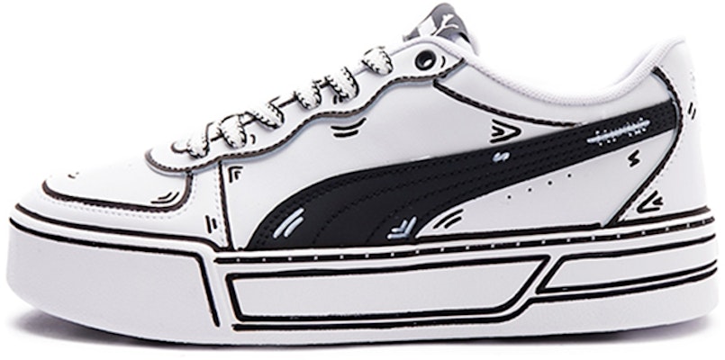 (W) 푸마 스카이 로우 '블랙 화이트 가상현실' (Custom Shoes) 374764-02(Team15-虚拟次元) Order (W) 푸마 스카이 로우 '블랙 화이트 가상현실' (Custom Shoes) 374764-02(Team15-虚拟次元)