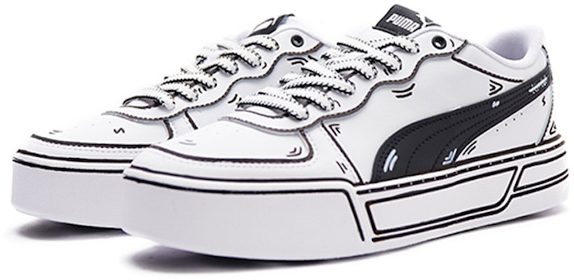 (W) 푸마 스카이 로우 '블랙 화이트 가상현실' (Custom Shoes) 374764-02(Team15-虚拟次元) Shop (W) 푸마 스카이 로우 '블랙 화이트 가상현실' (Custom Shoes) 374764-02(Team15-虚拟次元)