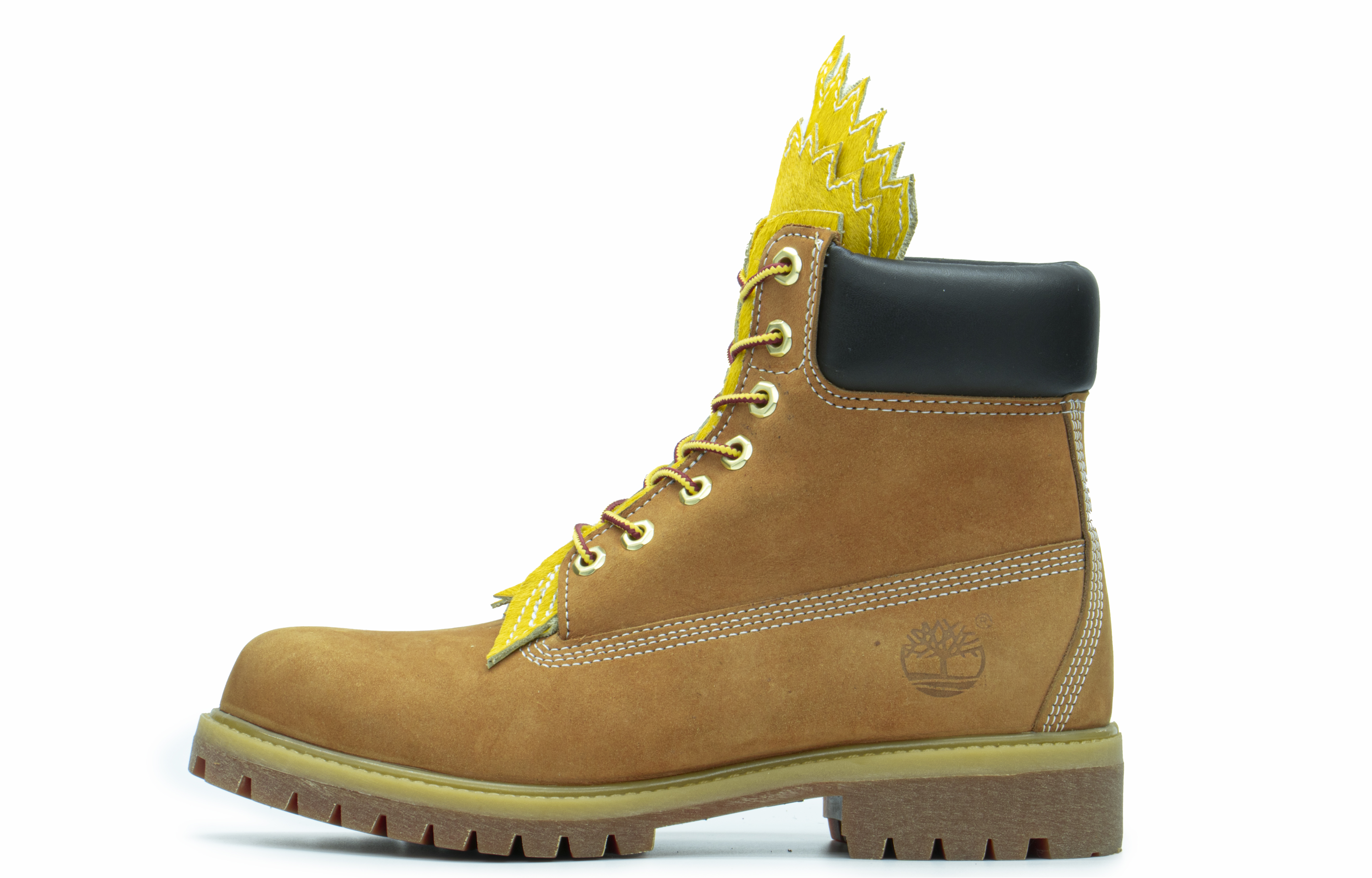 [Custom Shoes] (Women) Timberland Custom High-Top 'Yellow Chief Eagle Wing with Horsehair Sawtooth Sole'