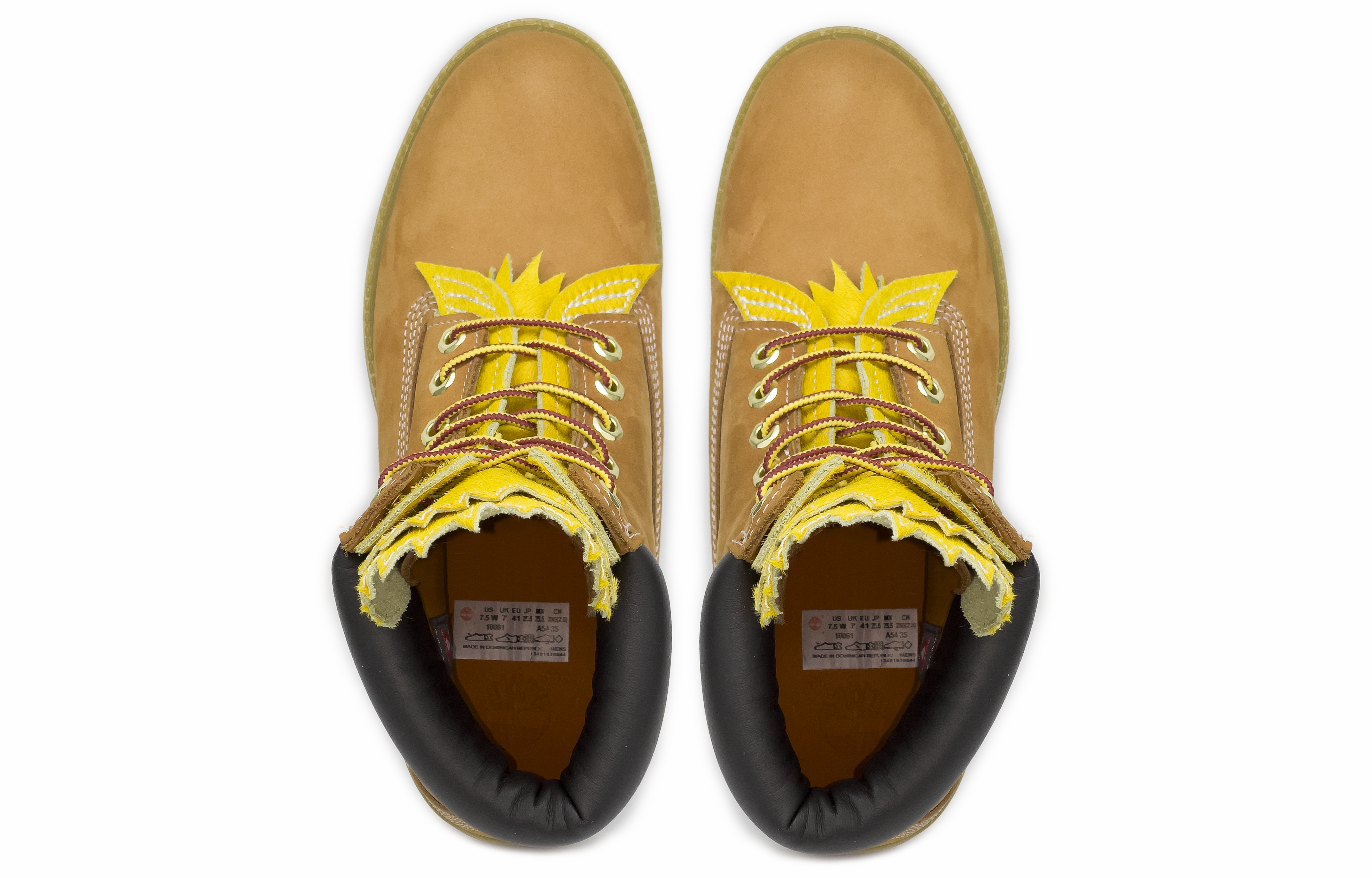 Shop (W) [Kasut Custom] Timberland Tinggi 'Kuning Chief Eagle Wing dengan Tapak Gigi Kuda'. 10361W(TeamA-TBL黄靴女马毛鹰翼)