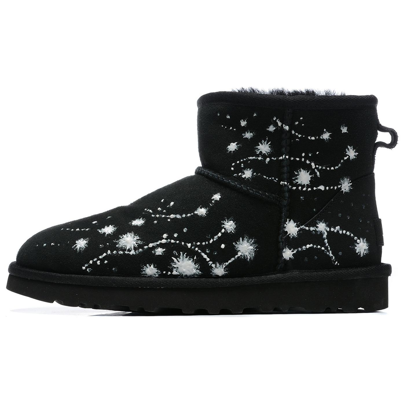 [Custom Shoes] (W) UGG Classic Clear Mini 'Ink White Snowflake Black'