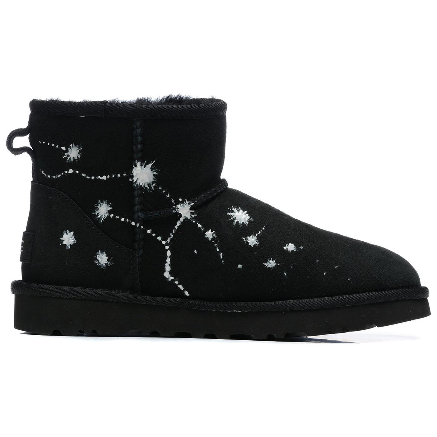 [Custom Shoes] (W) UGG Classic Clear Mini 'Ink White Snowflake Black' 圖 2