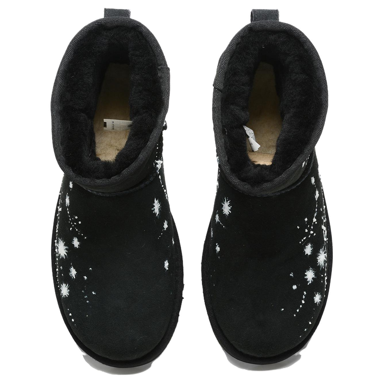 [Custom Shoes] (W) UGG Classic Clear Mini 'Ink White Snowflake Black' 圖 4