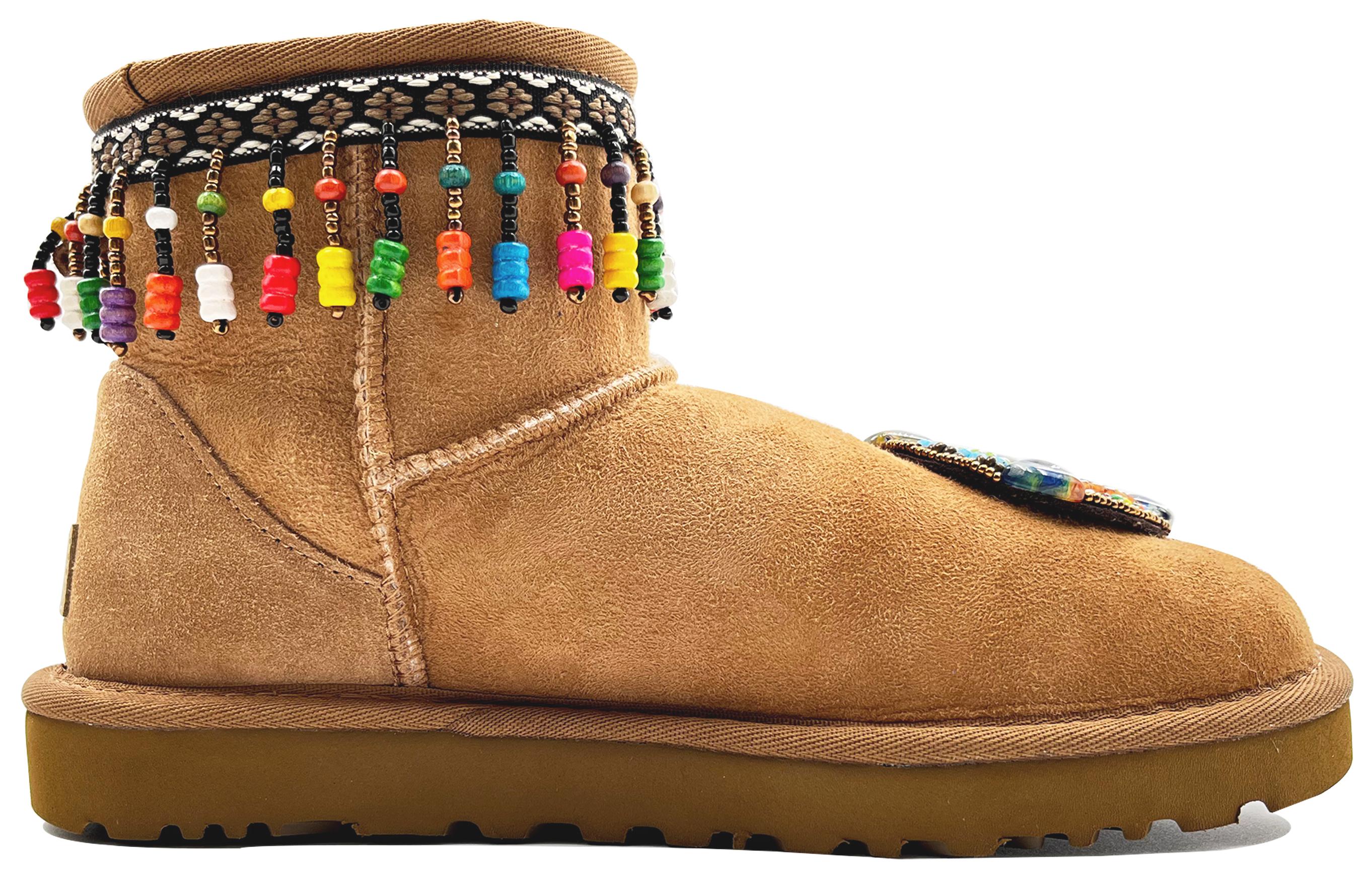 Order (W) [Kasut Tersuai] UGG Classic Mini 'Bulu Coklat' 1016222-CHE(Team113-民族风锆石）