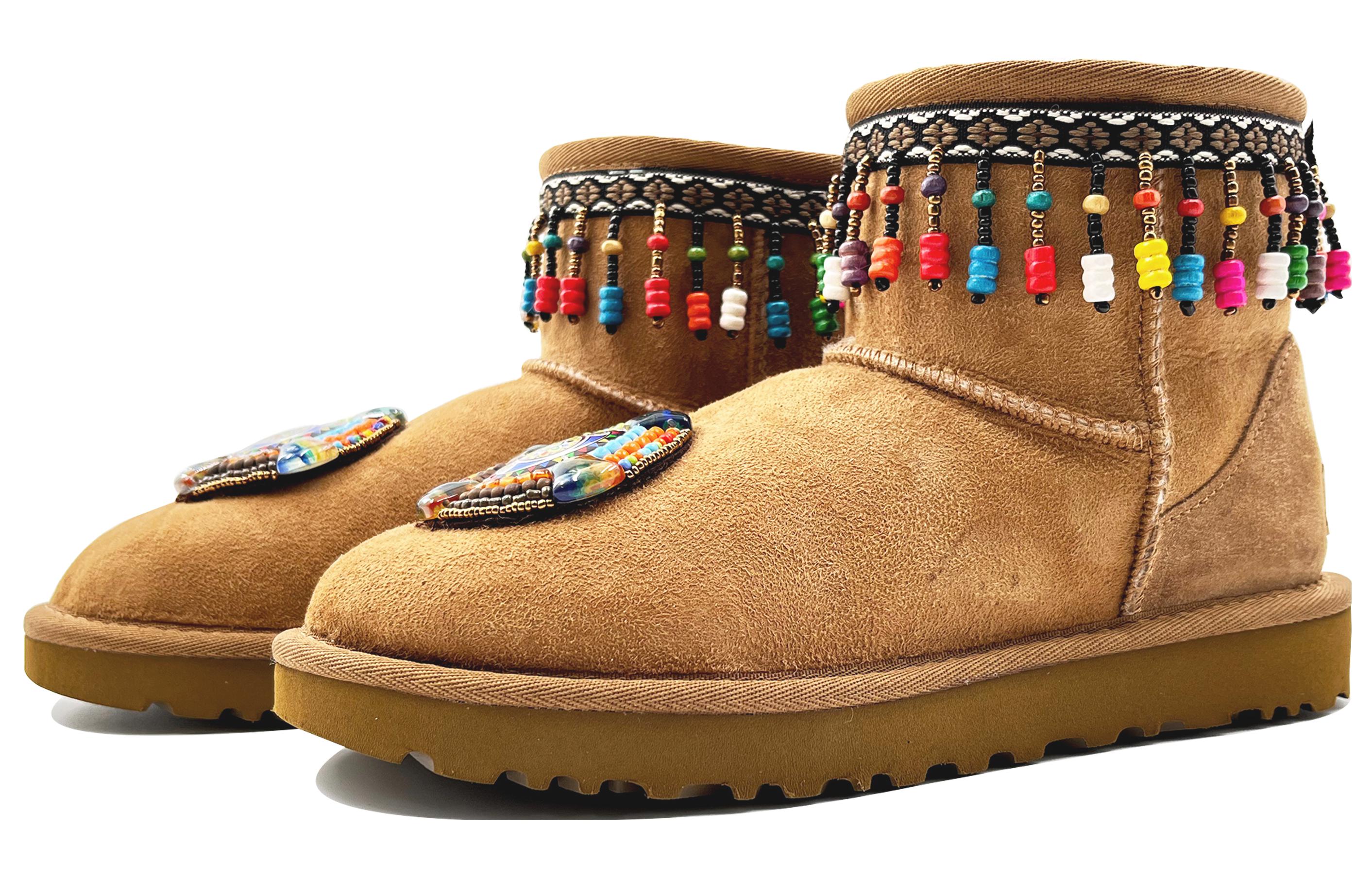 Lookbook (W) [Kasut Tersuai] UGG Classic Mini 'Bulu Coklat' 1016222-CHE(Team113-民族风锆石）