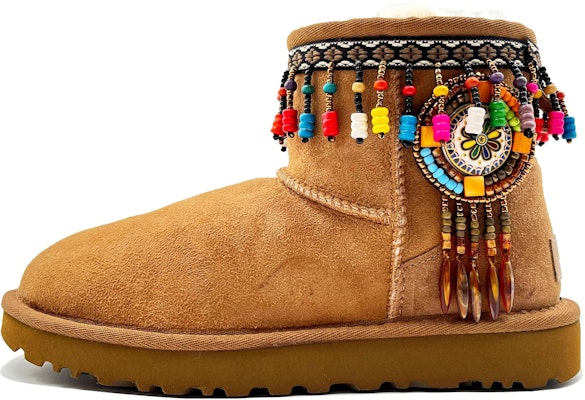 【訂製球鞋】 UGG CLASSIC MINI 毛絨 雪地民族風流蘇 加絨保暖 百搭 低筒 雪地靴 女款 栗色 Buy 【訂製球鞋】 UGG CLASSIC MINI 毛絨 雪地民族風流蘇 加絨保暖 百搭 低筒 雪地靴 女款 栗色