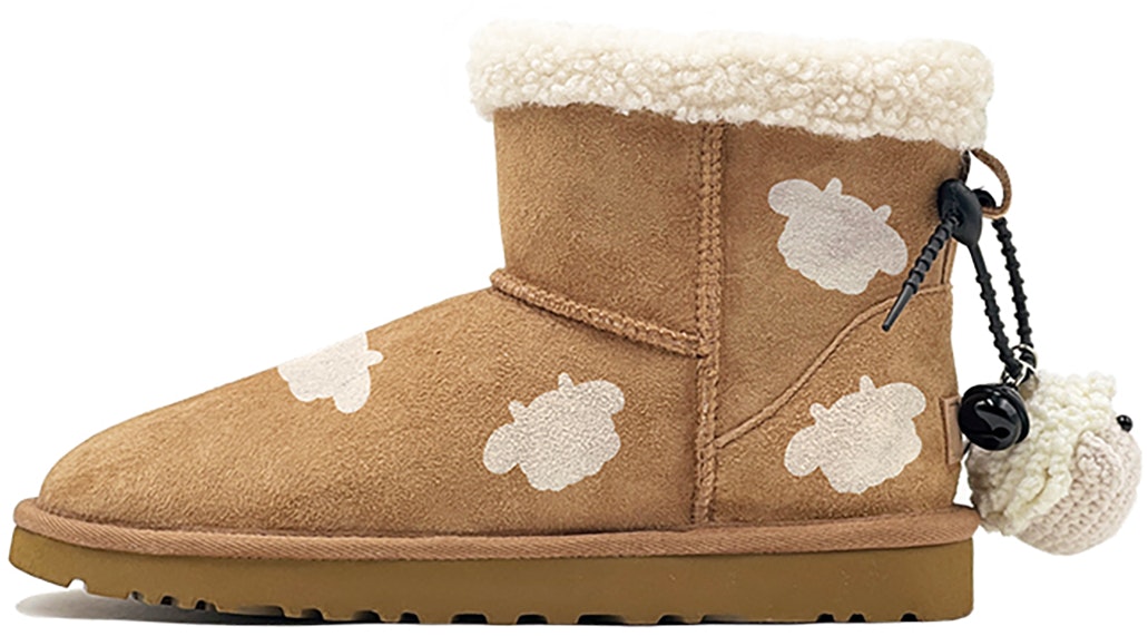 custom-shoes-women-ugg-classic-mini-chestnut-fleece-sheep
