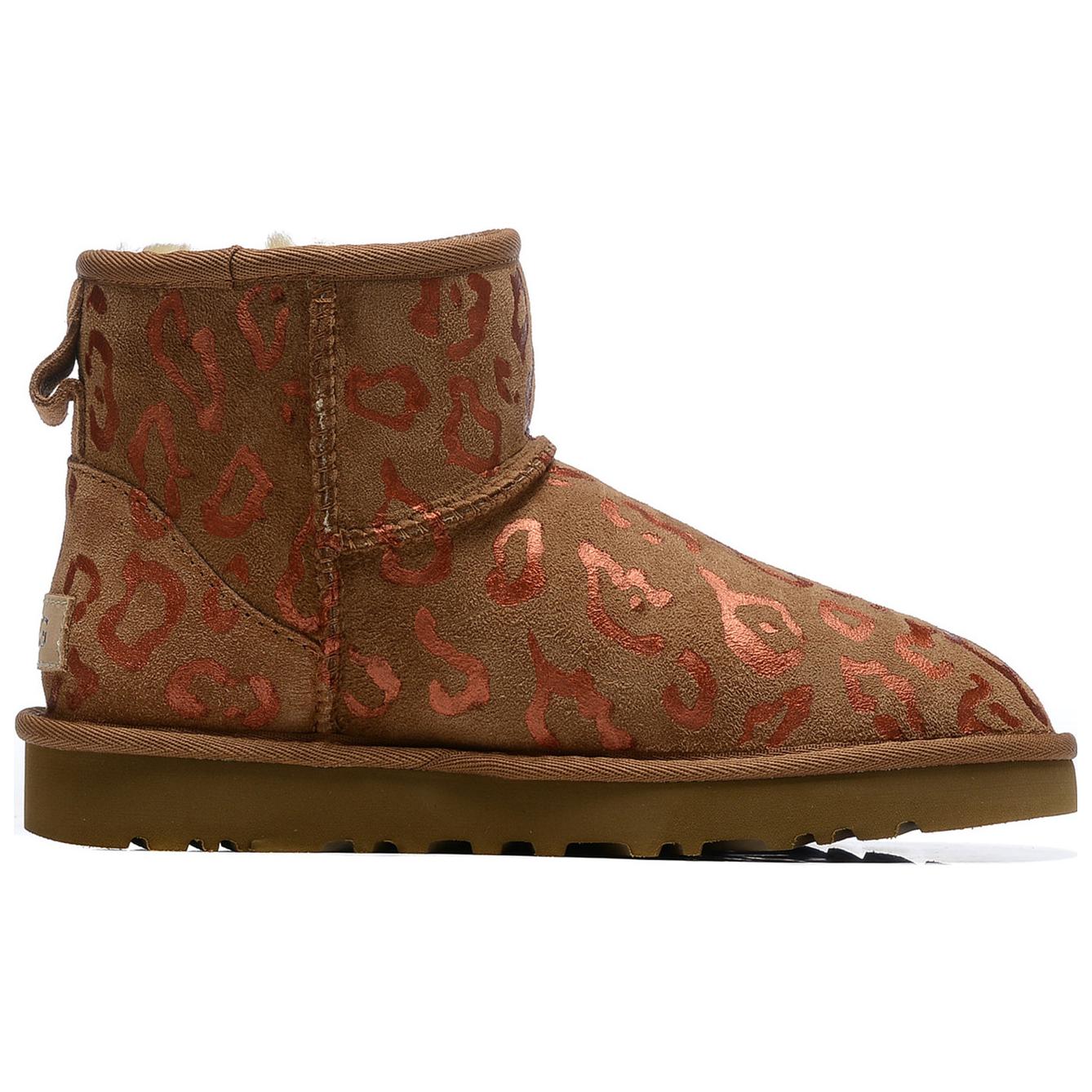 Lookbook (W) [Sepatu Kustom] UGG Klasik Mini 'Chestnut' 1016222-CHE（Team54-红色豹纹）