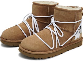 【訂製運動鞋】 UGG CLASSIC MINI 莓語 星辰夢羊皮 保暖防滑 新世紀風格 短筒 雪地靴 女性版 栗色 Shop 【訂製運動鞋】 UGG CLASSIC MINI 莓語 星辰夢羊皮 保暖防滑 新世紀風格 短筒 雪地靴 女性版 栗色