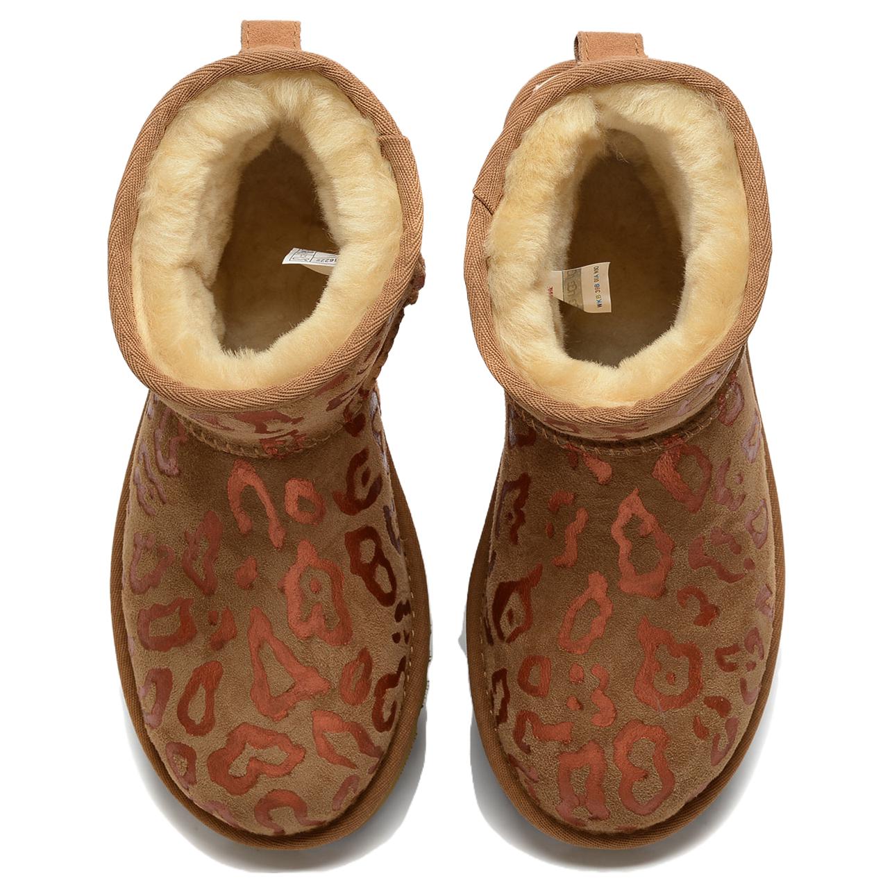 Purchase (W) [Sepatu Kustom] UGG Klasik Mini 'Chestnut' 1016222-CHE（Team54-红色豹纹）