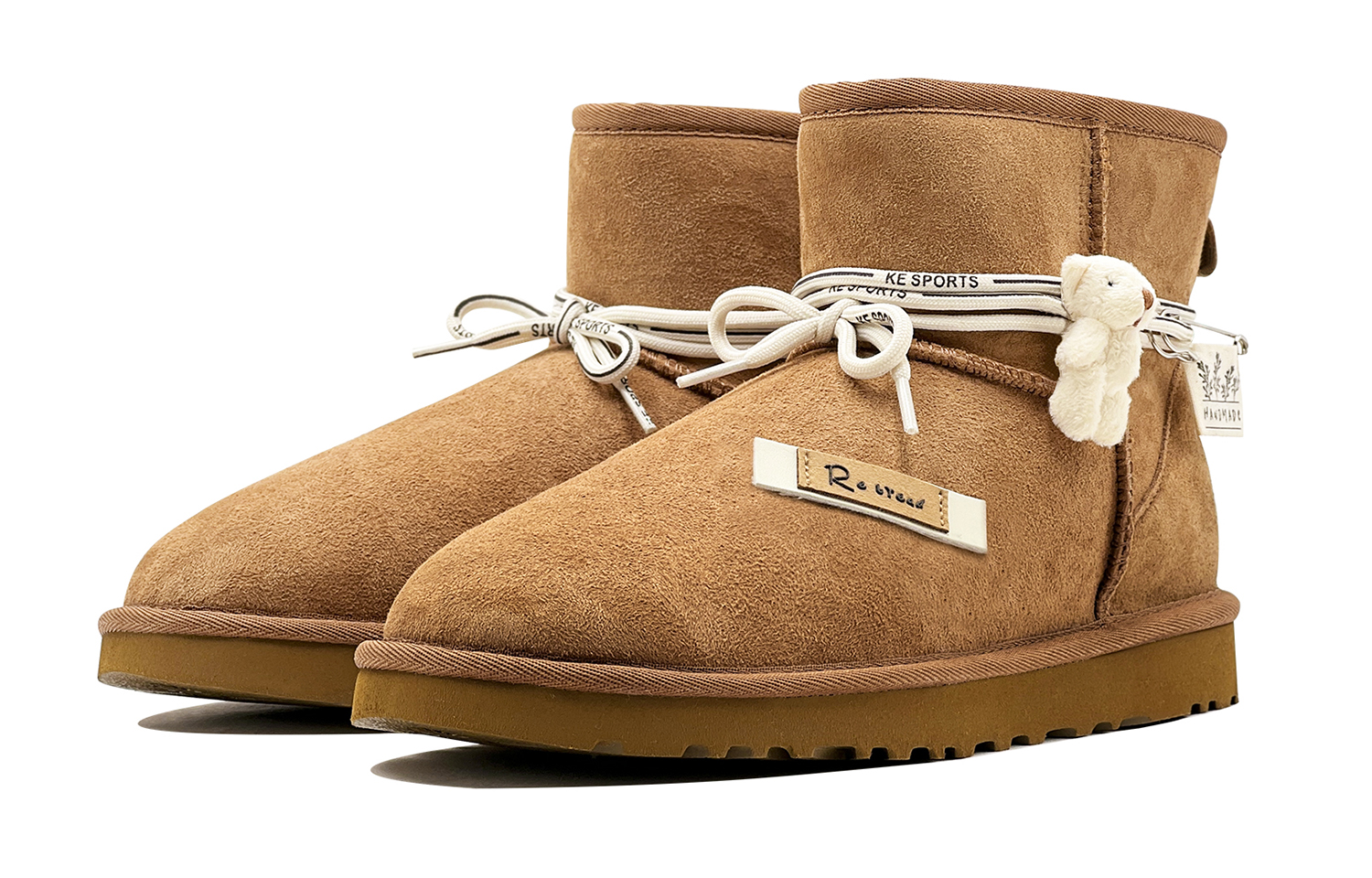 Shop (W) [Kasut Tersuai] UGG Classic Mini 'Nordic Bear Brown' 1016222-CHE(TeamS-潮酷英文熊仔-)