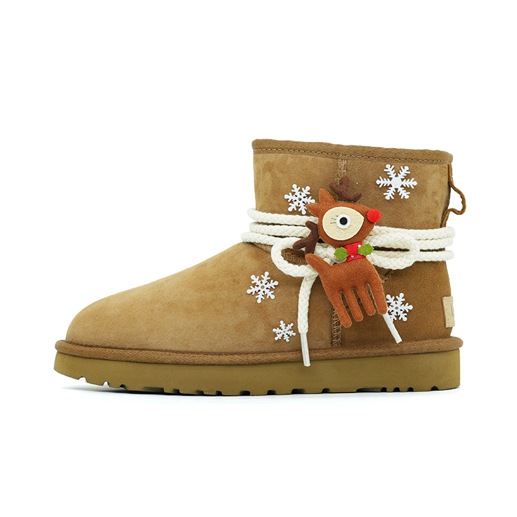 [Custom Shoes] (W) UGG Classic Short 'Christmas Reindeer Brown'