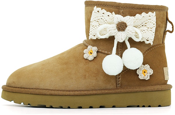 custom-shoes-women-ugg-classic-short-boot-chestnut-bow